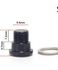 Beefy Black Steel Bike Rear Derailleur Screws For Direct Hanger Mounting size S with 9.9mm and 15mm dimensions shown