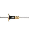 Solid Brass Wheel Marking Gauge Kit Featuring Metric Micro Adjuster Ruler And Hardened Steel Cutter side view showing precision components.