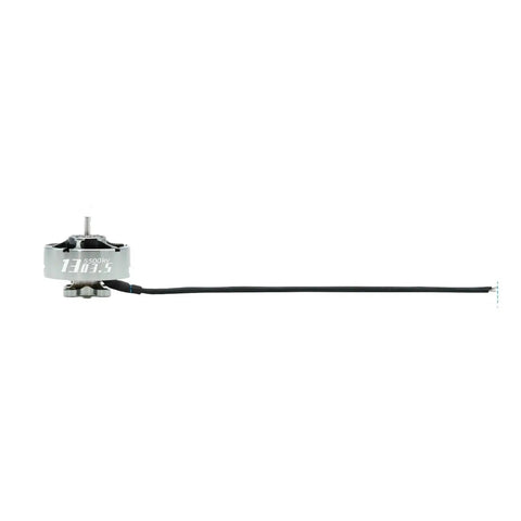 Side view of 3800KV or 5500KV outrunner brushless motor with lightweight aluminum housing and long wire for FPV drones.