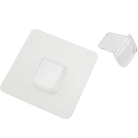 Drill-Free Self Adhesive Shelf Brackets 12 Pack Sturdy Cabinet Clips For Bookshelves Wardrobes And Kitchen Shelves Transparent No Residue Easy Wall Safe Installation clear brackets