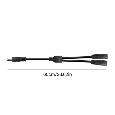 Slick Black Y Splitter Charging Extension Cable With Tangle Free Layout For Hassle Free Device Sync And Ultra Clean Cable Management Perfect For Tight Quarters Installations Plus Smart Short Throw Design Keeps Your Rig Looking Sharp, 60cm length, black.