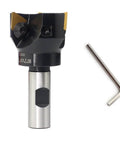 OSCARBIDE indexable end mill with 3/4 in shank, 2 in cutting diameter, 3-flute, carbide inserts, includes hex key