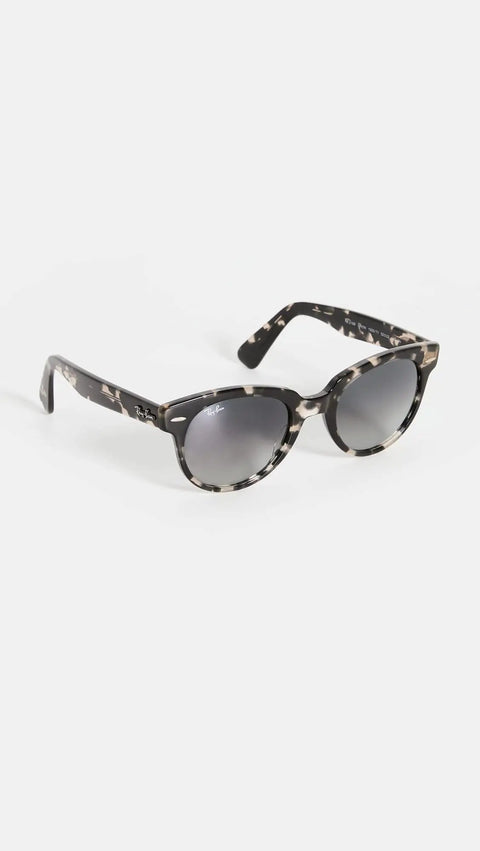 Orion Square Sunglasses Unisex Grey Havana Frames With Grey Gradient Lenses 52mm 100 Percent UV Protection angled view.