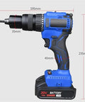 Electric Cordless Rivet Nut Gun With Brushless Motor And 4000 Mah Battery, showing side view and dimensions for easy reference.