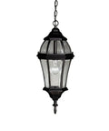 Townhouse Outdoor Pendant Light One Light Black Finish With Clear Beveled Glass Damp Location Rated Exterior Porch Lantern