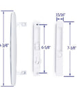 Flush Mount NonKeyed Sliding Glass Patio Door Lock Handle Set Fits One To One And One Eighth Inch Thick Doors With Six And Five Eighth Inch Hole Spacing Night Lock Hook Latch NonHanded White