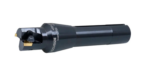 1 Inch Carbide Indexable End Mill With R8 Shank, 2 Flute, Positive Rake, 90 Degree Right Hand Cut, Includes TPG22 Inserts, Compatible With TPG221 And TPG222 Inserts For Metalworking Milling