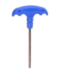Blue T Handle Hex Key Wrench H4 4mm S2 Steel T Shape Inner Hex Spanner, 119mm Length, Rust and Wear Resistant, Chamfered Tip