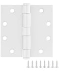 Top Shelf White Steel Door Hinges 9 Pack, 4 1/2 X 4 1/2 With 5/8 Rounded Corners and screws for easy installation.