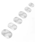 Six Piece Watch Calendar Magnifier Set With Convex Bubble Lenses arranged in ascending size on a white background.