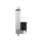 High Precision Electric Linear Actuator With Nema17 Stepper Motor And TB6600 Drive Kit side view showing motor and aluminum body.
