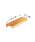 Gold Invisible Flush Pull Handles For Cabinet Doors Four Pack No Drill Install Easy Grip Wardrobe Drawers Kitchen Cupboards And Closets In Modern Gold Finish, showing size dimensions.