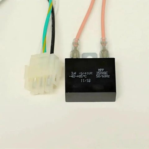 Straight Swap Furnace Draft Inducer Blower Motor Solid Replacement For Gas Heating Gear Direct Fit Compatible With Carrier 66755 309868 showing capacitor and connector.