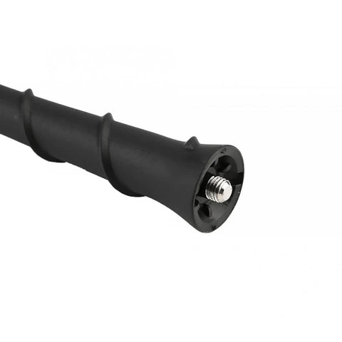 Close-up of a metal and rubber 7 Inch Spiral Direct Replacement Antenna For 2011 To 2020 Jeep Grand Cherokee and Dodge models
