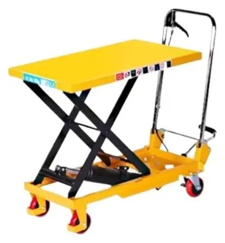 Rock Solid Portable Hydraulic Scissor Lift Table With Smooth Roll Design Hitting 66 Inches Built Like A Tank Alloy Steel Platform close-up