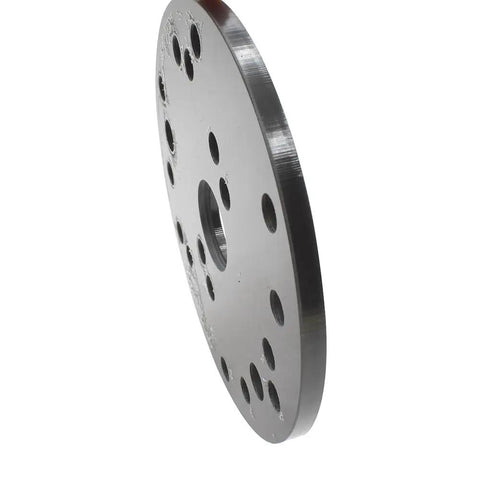 Rock Solid Universal Router Base Plate With Mounting Screws And Alignment Pin, 6-1/2 inch acrylic plate, detail view.