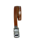 Christophe Leather Toe Straps For Pedal Comfort, Adjustable Fit, Classic Leather Construction, Dark Brown, X Large, 370mm Length