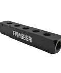 Aluminum Rectangle Pneumatic Manifold With Two Inlets And Five Outlets, Black Anodized Finish, Heavy Duty Air Distribution Block