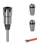 Premium 8mm And 1/4 Inch Shank Er Router Bit Extension Rod For Woodworking Milling Cutter Tools with two collets and a wrench.