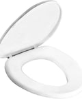 Elongated Toilet Seat With Inserts For Comfy Ultimate Comfort And Pressure Relief, Quiet Close With No Slam, White, open view