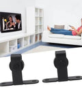 Ultra Quiet Mini Cabinet Barn Door Hardware Kit For Double Sliding Door Track Roller System displayed in a living room