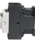Side view of Built Tough Three Pole 30 Amp AC Contactor with 110 120V Coil, DIN rail mount switch for industrial use.