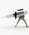 Side view of Pro Grade Compact 24:1 Caulking Gun With No Drip, Patent Design For Pros, Ultra Lightweight Aluminum Frame.