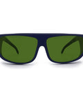 Pro Grade Laser Safety Glasses With Hella Protective OD Six Plus Coverage From 190NM To 1700NM Wavelengths front view with shaded lenses.