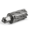 Side view of OSCARBIDE annular cutter with Weldon shank, 1-5/16 in diameter, 2 in depth of cut