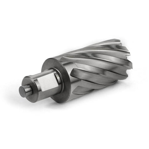 Side view of OSCARBIDE annular cutter with Weldon shank, 1-5/16 in diameter, 2 in depth of cut