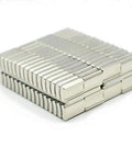 Front view of an 8-pack of silver NdFeB magnets for generators.