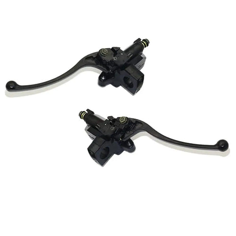 Left And Right 1 Inch 25mm Hydraulic Brake And Clutch Master Cylinder Handlebar Set For Motorcycles Ride Ready Fits Shadow Goldwing Magna VTX Suzuki Yamaha Road Star V Star Kawasaki, black finish.