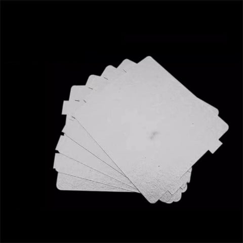 Two Pack Microwave Waveguide Cover Mica Slice Super Thick Heat Insulation Oven Parts Replacement, stack of five covers on black background