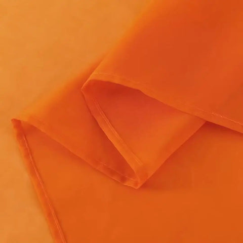 Close-up of Orange Sheer Voile Window Curtain Panels 52 Inch Wide 84 Inch Long Rod Pocket 2 Panels Lightweight Polyester Sheers