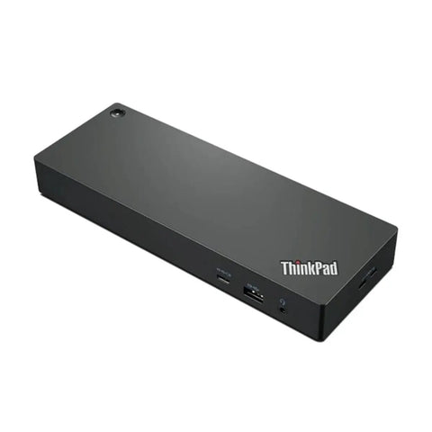 Thunderbolt 4 Docking Station With 100W Charging, 4K 8K Display Support, HDMI USB-C Ports, sleek black design for connectivity.