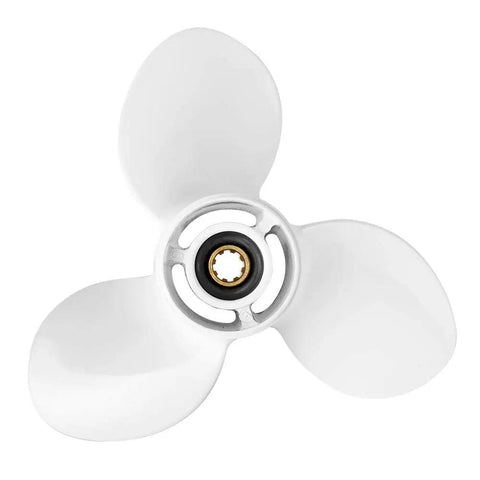 9.25 X 11 Aluminum Boat Propeller For Yamaha Outboard Motors 40 60 HP OEM 8 Spline 3 Blade Right Hand Rotation White Finish Built Tough For Rough Water And Long Lasting Performance