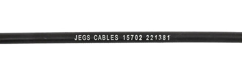Built Tough 24 Inch Push Pull Cable With Real 3 Inch Stroke And Slick PTFE Lined Core Sporting Standard 10 32 Threads, black cable with embossed markings.