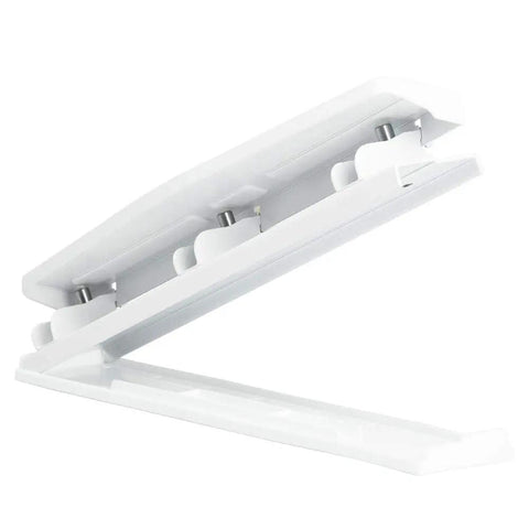 Side view of Metal 3 Hole Punch For White Paper, 10 Sheet Capacity, Built Tough Desk Side Workhorse, Sturdy Hole Puncher