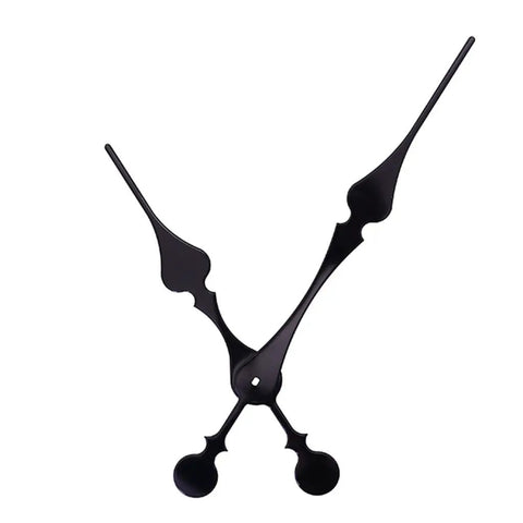 Heavy Duty Wall Clock Movement Repair Kit With Hands And Replacement Parts For DIY Clock Fixes, black clock hands detail view