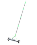 15 Inch Roller Dethatcher Rake With Ergonomic Handle For Lawn Aeration And Thatch Removal Carbon Steel Tool For Deep Soil Loosening