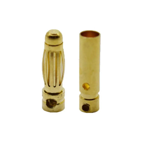 Gold Plated 3mm Banana Plug Bullet Connectors Set 20 Pairs Male And Female RC ESC LiPo Battery Leads Close-up