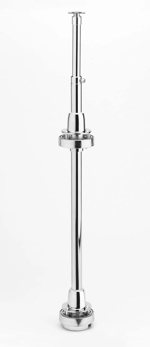 Smooth As Butter Chrome Hub Adjustable Telescoping Post for Premium Wood Lazy Susan Double Tier Turntable installation.