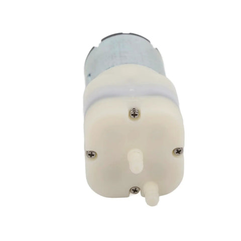 Smooth Operator Mini Vacuum Pump DC12V Low Noise Electric Air Motor showing compact design and connection ports for quiet operation.