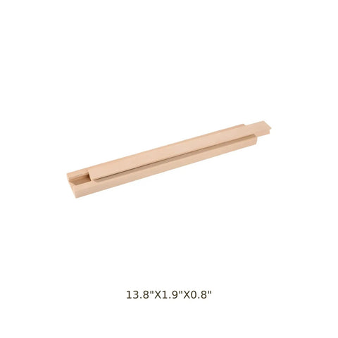 6 Piece Wooden Center Mount Drawer Slides For 13.8 Inch Drawers With Classic Traditional Wood Center Guide Tracks Bottom Mount With Smooth Glides Replacement Part For Cabinets Dressers And Home Drawers Easy Install, showing single slide on white background.