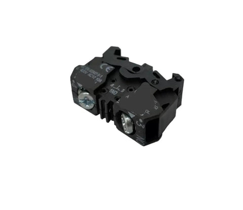 One Piece 3SB3400-0J Contactor Block With 1NO Contact For Industrial Electrical Control, Overload Relay Ready, Single Color Finish, Built Tough Heavy Duty Power Switching Module For Automation black contact block with screw terminals