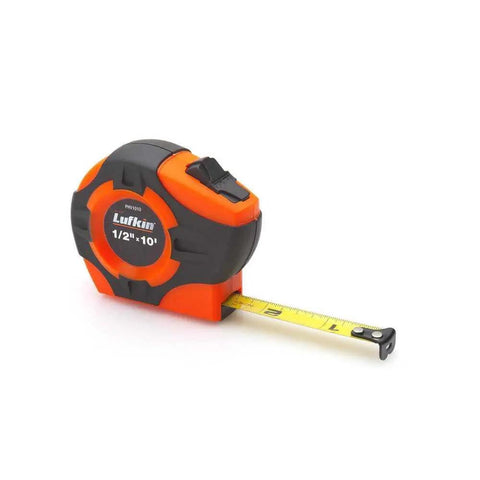1 Inch By 25 Foot P1000 Series Hi Viz Orange Tape Measure With A4 Blade, power return, durable overmolded case, easy grip shown