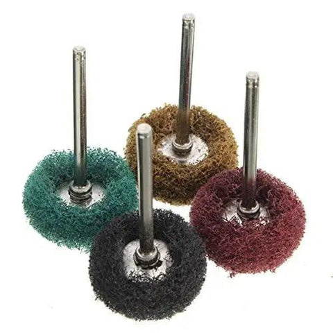 40 Piece 1 Inch Buffing Polishing Wheel Set For Rotary Tool With One Eighth Inch Shank 25mm Abrasive Wheels Brown Green Red Black