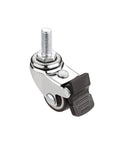 1 Inch Silent Swivel Rubber Wheel Caster With T Nut M6x15mm Stem For Furniture Workbench Table And Cabinet 360 Degree Rotation