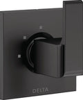 Matte Black 3 Way Shower Diverter Trim Kit With 3 Setting Handle, DIY Bathroom Upgrade, Single Handle 2 Individual Positions Plus Shared Position