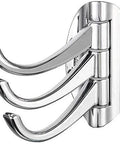 Rock Solid Wall Mounted Coat Rack Heavy Duty Zinc Alloy with three shiny hooks for coats and towels, ideal for entryway.
